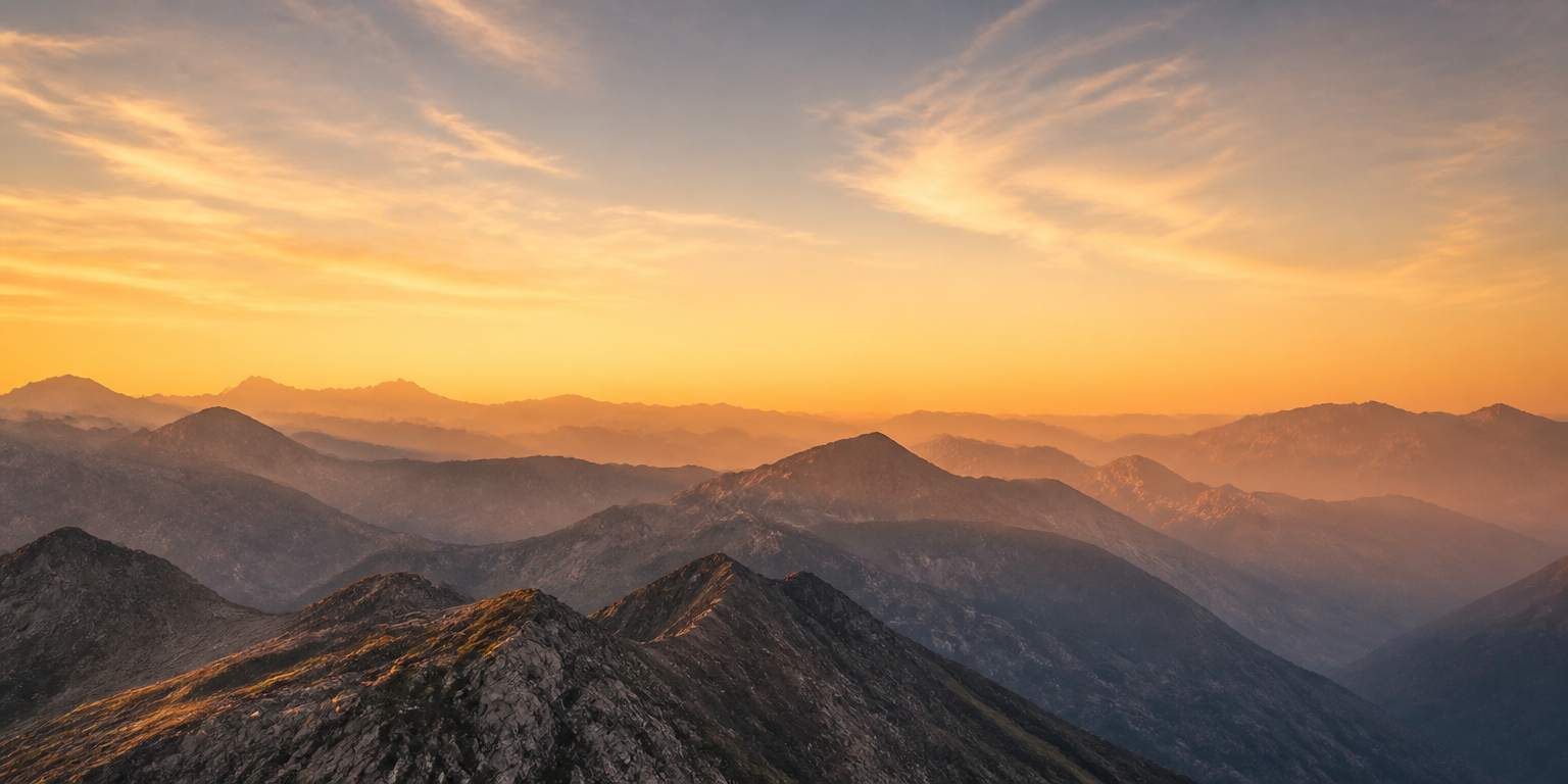 Cordillera de los Andes al atardecer