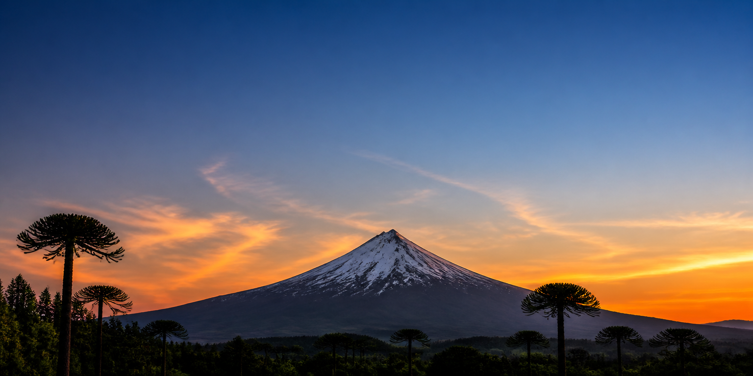 Volcán Llaima al atardecer