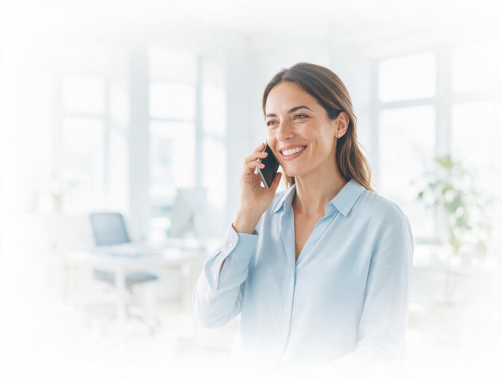 Profesional atendiendo una llamada de un cliente